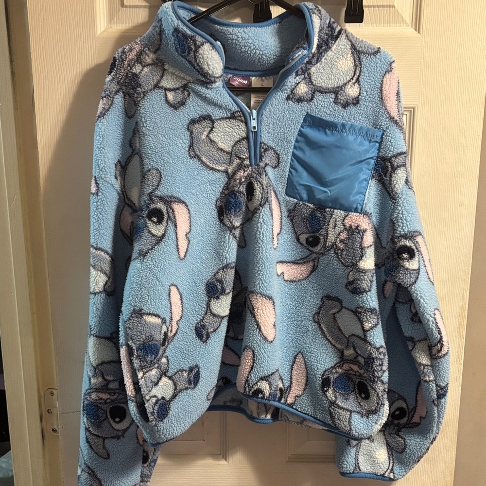 Disney Blue Stitch Fleece Sweatshirt